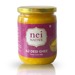 100% Pure A2 Desi Cow Ghee By Nei Native | Rich In Nutrients & Healthy Desi Cow Ghee Perfect For Hair | (500ml) 16.9 Ounce | Jar Pack
