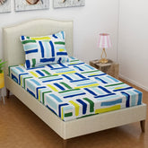 100% Cotton Bedsheet For Single Bed With One King Size Pillow Covers Soft - 60 X 90 Inches, Multicolor | Good For All-Season Everyday Use