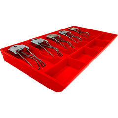 Abs Cash Drawer, 5 Cash & 4 Coin Compartment, Cashier Storage Safe Box, Metal Clip, 40.5 X 24.5x 3.5 Cm, Colour - Red, Material