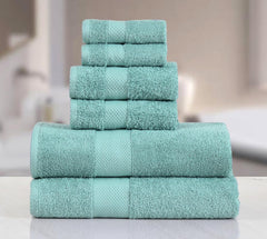 Fash Home International Micro Twist 2 Bath +2 Hand + 2 Face Towel 1200 Gsm | Pack Of 6 (Denim Blue)