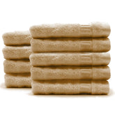 Mush 100% Bamboo Face Towel 500 Gsm | Ultra Soft, Absorbent, & Quick Dry Towels For Facewash, Gym, Travel | Suitable For Sensitive/Acne Prone Skin - Pack Of 9 (Khaki)