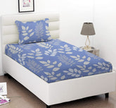 Single Bedsheet With 1 Matching Pillow Covers - 58 X 88 Inches, Light Grey & White | Traditional Printed Bedsheet-Super Soft, Lightweight, Wrinkle Free, Long Lasting