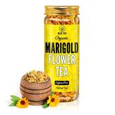 Blue Tea Organic Marigold Flower Herbal Tea - 25gm Pet Jar, 0.8 Ounce | Caffeine Free, Non-GMO, Flower Based Detox Tea - Gluten Free, Non-Bitter | Relieves Pain