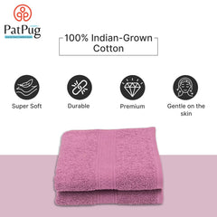 Patpug 100% Indian Ultra Soft Cotton Hand Towel 400 Gsm | For Gym, Workout, Yoga, Wash Basin (Mahogany) - 2 Piece