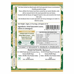 San-Cha Floral & Spicy Spearmint Herbal Tea - 25 Biodegradable Herbal Tea Bags | Herbal Tea For PCOS & PCOD - Eases Stomach Pain & Bloating | Caffeine Free