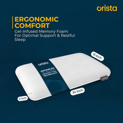 Advance Gel Blended Memory Foam Pillow, For Pain Relief, White, King Size - 24 X 15 X 5 Inch | For Neck & Shoulder Pain Relief | Orthopedic Pillow For Back & Stomach Sleepers - Pack Of 1