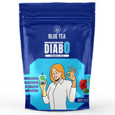 Blue Tea Caffeine Free Diabo Herbal Tea - 30 Pyramid Tea Bags In Zip Lock Pack | Diabetic Care Tea With Super Herbs - Gluten Free, Non-GMO, 100% Natural