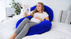 Pregnancy Pillow, Maternity Body Pillow For Sleeping, C Shaped Pillow, Royal Blue - 55 Inch | Full Body Pillow, Pregnancy Pillow For Pregnant Women, Support Belly & Back, Velvet Cover