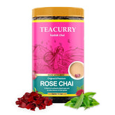 Teacurry Original & Premium Rose Kadak Chai - 100gm, 3.5 Ounce | Rose Chai For Immunity & Skin Glow - Refreshing & Tasteful Rose Flavor Chai | Low Caffeine