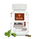 Life Aveda Arjuna Capsules Herbal Arjun Ki Chaal Bark, Ayurvedic Heart Health Support, Promotes Healthy Blood Pressure, Cholesterol Levels & Circulation | 60 Veg Capsules 100gm 0.2lbs