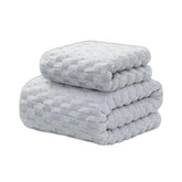 HomeCloud Microfiber Soft & Fuffy Bath & Face Towel 400 Gsm With Hanging Loop | 3x Softer Than Cotton Towels | Highly Absorbent Set Of 2 (Grey)