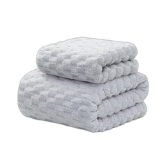 HomeCloud Microfiber Soft & Fuffy Bath & Face Towel 400 Gsm With Hanging Loop | 3x Softer Than Cotton Towels | Highly Absorbent Set Of 2 (Grey)