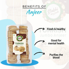 All Natural Jumbo Anjeer Turkish Figs By Dabhi Dry Fruits 3kg, | Exotic Dry Fruit For Healthy Snacking High Nutrients, Sun Dried | 105.8 Ounce