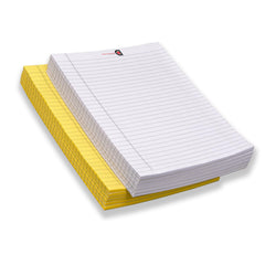 Wide Ruled 10.5x8.5 - Inch, 50-Sheet Lined Writing Note Pad, Canary (White) Pack Of 12