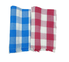 Bombay Dyeing Rimzim 100% Cotton Printed Soft & Slick Quick Drying Bath Towels 500 Gsm (Blue & Rose) - 2 Pcs