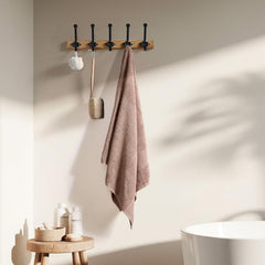 Haus & Kinder Harmony Combed Large Size Bathing Towels 500 Gsm | 100% Cotton Towel For Men, Women, Gym Towels, Spa Towel, Almond & Mulberry | Pack Of 2