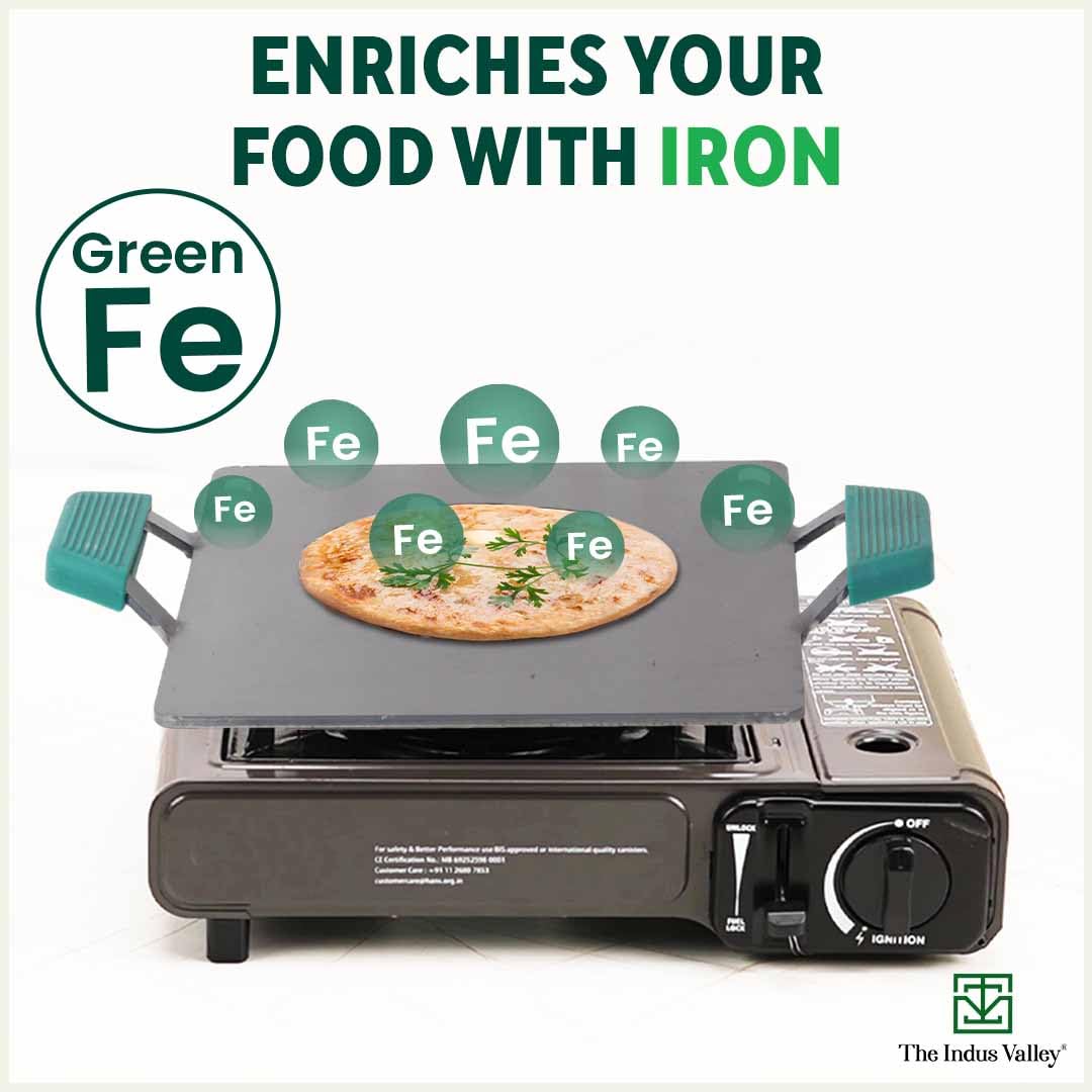 Pre-Seasoned Black Square Iron Tawa With Twin Handle & Silicon Grip - 30.4 Cm, 12 Inch, 3.1 Kg | Induction Friendly, Pre-Seasoned Tawa, 100% Pure & Toxin-Free, No Chemical Coating Pre-Seasoned Black Square Iron Tawa With Twin Handle & Silicon Grip - 30.4 Cm, 12 Inch, 3.1 Kg | Induction Friendly, Pre-Seasoned Tawa, 100% Pure & Toxin-Free, No Chemical Coating