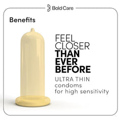 Bold Care 404 Super Ultra Thin Mango Flavored Condoms For Men - (Pack Of 3)