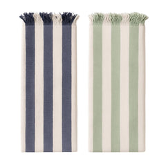 Ehlor Premium Bamboo Towel | Ultra-Light & Quick Dry | Antibacterial & Odor-Free | Eco-Friendly Bath Towel For Travel, Gym & Daily Use | Nevy Blue& Green Stripes (Pack Of 2)