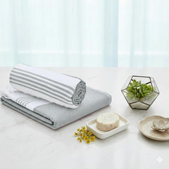 The Better Home Cotton Large Size Bath Towel 600 Gsm | Soft Towel For Men Women Anti-Odour High Absorbency Quick Dry Towel (Grey) - 2 Pcs