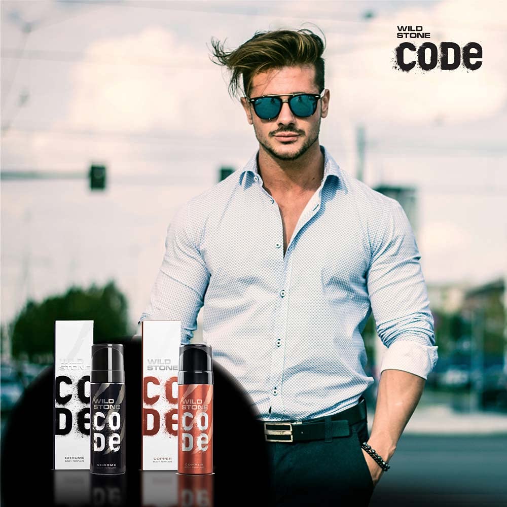 Wild Stone Code Chrome & Copper Body Perfume For Men 240ml 8.1 Fl.oz. Pack Of 2 | Long Lasting Fragrance Wild Stone Code Chrome & Copper Body Perfume For Men 240ml 8.1 Fl.oz. Pack Of 2 | Long Lasting Fragrance