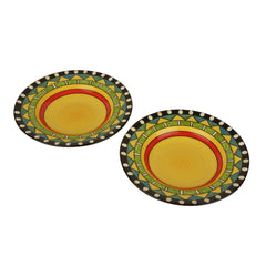 Hand Painted Ceramic Pasta Plate Set Of 2 - 9 Inches, Multicolor | Soup Plates - Maggi Plates