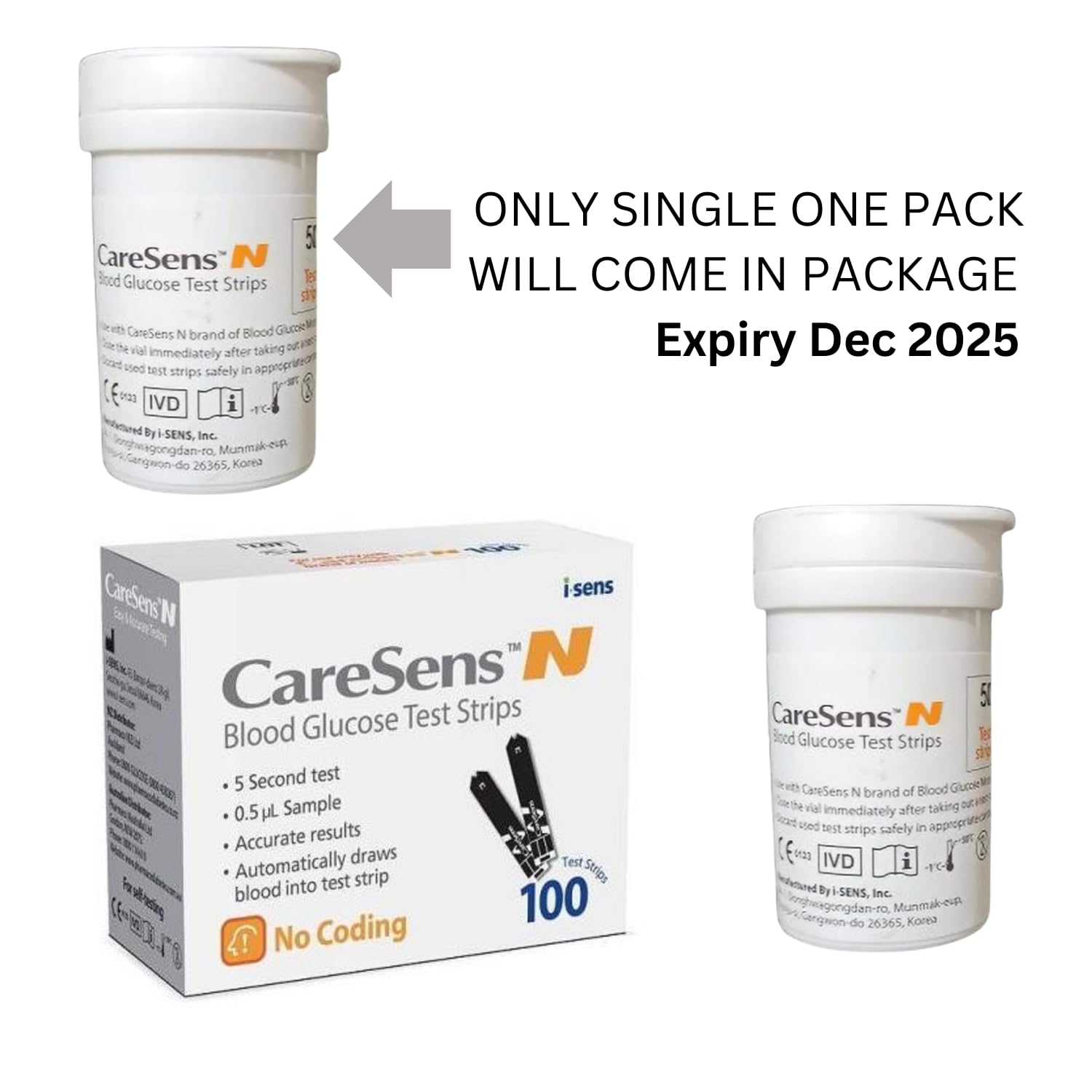 Rossify CareSens N Blood Glucose Test Strips - 50 Strips | Self Test Rossify CareSens N Blood Glucose Test Strips - 50 Strips | Self Test