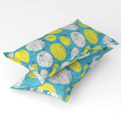 Printed Double Bedsheets With 2 King Size Pillow Cover - 90 X 90 Inches, Sky Blue & Grey | Light Weight & Easy To Wash At Home Bedsheet