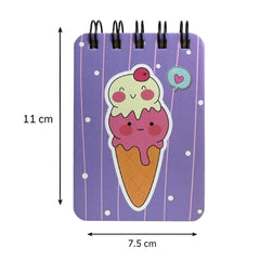 Spiral Pocket Notebook, Cute Mini Notepad, Handy Notebook For School (Cone) Pack Of 1