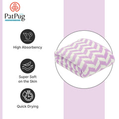 Patpug Coral Microfiber Ultrasoft Comfortable Highly Absorbent Quick Drying Large Bath Towel 350 Gsm (Purple)