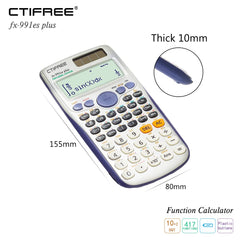 Ctifree Scientific Calculator 417 Function 2 Line 10+2 Digits Written Display Solar Scientific Calculator (CT 991ES Plus)