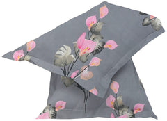 Pure Cotton Double Bed Bedsheets With 2 Pillow Covers - 90 X 90 Inches, Grey | Ideal For House - Bedroom, Guest Room, Perfect Gift For Festivals
