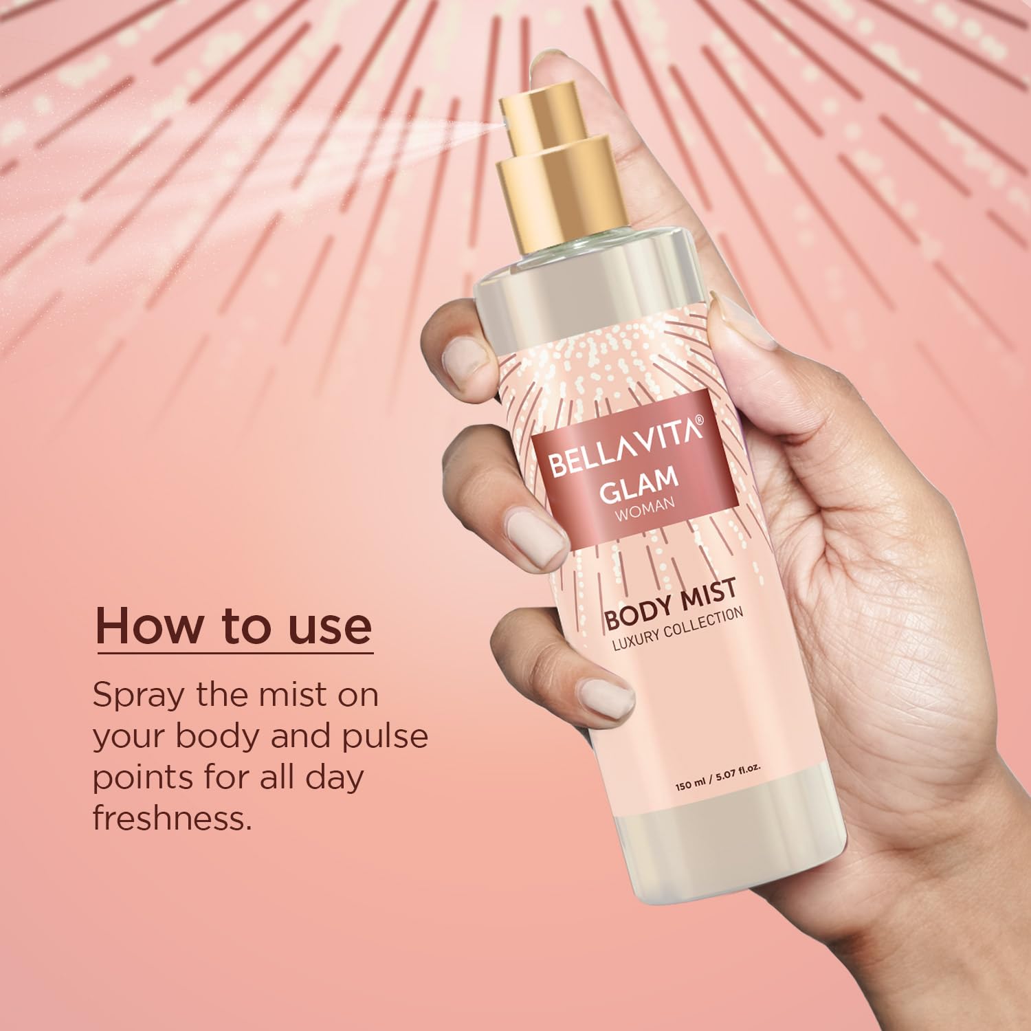 Bella Vita Luxury Glam Woman Body Spray Mist 150ml 5.0 Fl.oz. Long Lasting | Luxury Collection Bella Vita Luxury Glam Woman Body Spray Mist 150ml 5.0 Fl.oz. Long Lasting | Luxury Collection