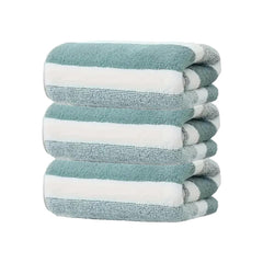 Black Gold The Finer Touch Microfiber Hand Towel 750 Gsm | Soft & Quick Dry, Super Absorbent, Lightweight Towel (Green & White) - Pack 0f 3