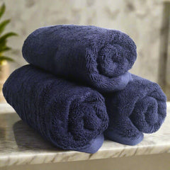 Heelium Bamboo Hand Towel 800 Gsm | Ultra Absorbent & Anti-Bacterial 3x Softer Than Cotton Towels | Pack Of 3 - Blue