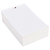 Wide Ruled 5 X 8 Inch 50-Sheet Lined Writing Note Pad For Everyday Use (White) Pack Of 12