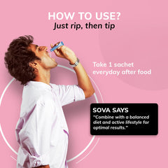 Sova Plug The Flow For Men & Women Ibs Relief, Prevent Loose Stools, Diarrhea, Upset Stomach, Pre & Probiotics Digestive Enzymes 5 Billion Cfus | 15 Vegan Sachets 150gm 0.3lbs, Each Pack Of 2