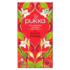 Pukka Ashwagandha & Tulsi Tea For Active Energy - 25 Infusion Tea Bags | Enhances Metabolism, Contains Antioxidants - Caffeine Free