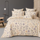 Cotton Double Bedsheets King Size With 2 Pillow Covers | Size 78 X 72+10 Inches, Off White-All Around Elastic Fitted Design Bedsheet