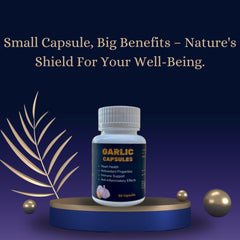 Looks United Ayurvedic Garlic Nutritional Supplement Capsules, For Overall Health & Well - Being | 60 Capsules 100gm 0.2lbs