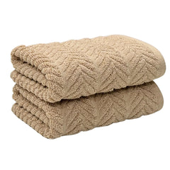 Stamio Cotton Hand Towels 400 Gsm | Home & Kitchen Use, Gym, Wash Basin, Sports | Soft, Absorbent, Quick Dry, Full Large Size (Set Of 2)- Beige