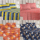 100% Microfiber Combo Pack Of 4 Double Bedsheets With 8 Pillow Covers | 90 X 90 Inches, Multicolor - Bedding Set Cotton Feel Breathable & Wrinkle Free