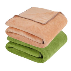 Fezora Microfiber Bath Towel 400 Gsm | For Men & Women Soft & Absorbent Weft Knitting Towels | Quick Dry Large Size Towel (Beige & Pista) - 2 Piece