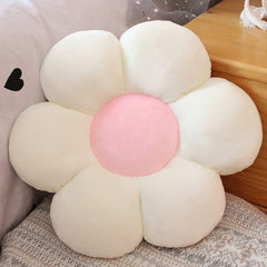 Sunflower Shaped Pillow 6 Kali, Cute Preppy Decorative Throw Pillow, White - 50 Cm | Floor Cushion With Fiber Filling For Aesthetic Decoration | Soft & Plush Pillow, Versatile Use