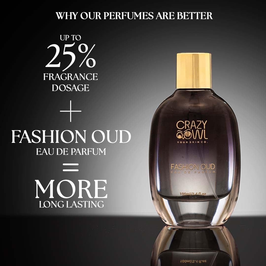 Crazy Owl Fashion Oud Eau De Parfum 100ml 3.4 Fl.oz. Premium Long Lasting Luxury Unisex Perfume Crazy Owl Fashion Oud Eau De Parfum 100ml 3.4 Fl.oz. Premium Long Lasting Luxury Unisex Perfume