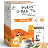 Teafit Unsweetened Instant Ginger Tea Premix - Pack Of 10 Sachets, 140gm, 4.9 Ounce | Premium Milk Tea Premix, Just Add Water - Strong Home Like Adrak Kadak Chai | Medium Caffeine