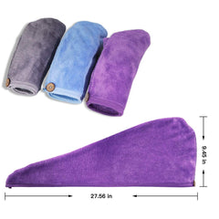 Hwashin Microfiber Hair Towel Wrap 260 Gsm | For Women, Anti Frizz Absorbent Bath Shower Hair Turbans, Quick Dry Soft Hair Hat For Drying Curly (Multicolor)- Pack Of 3