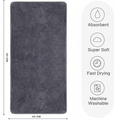 Microfiber Hand Towels 900 Gsm | Soft & Absorbent Face Towels For Bath, Spa, Gym (Gray) - Pack Of 6