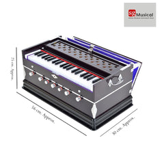 Harmonium Musical Instrument - 7 Stopper, 39 Keys, Double Fold Bellow, Two Reeds (Bass+ Male) | Two Side Carry Handles, Jaali Frame On Keys
