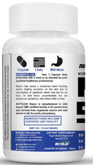 Nutrija Niacin 500 / Vitamin B - 3 , For Vascularity & Increase Cellular Energy | 60 Capsules , 100gm 0.2lbs
